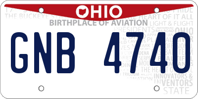 OH license plate GNB4740