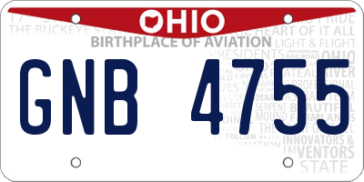 OH license plate GNB4755
