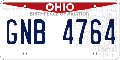OH license plate GNB4764