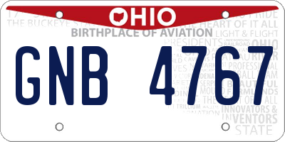 OH license plate GNB4767
