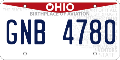 OH license plate GNB4780