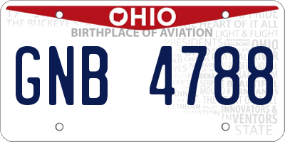 OH license plate GNB4788