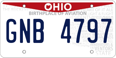 OH license plate GNB4797