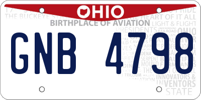 OH license plate GNB4798