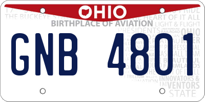 OH license plate GNB4801