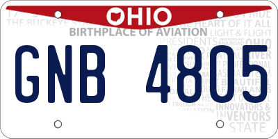 OH license plate GNB4805