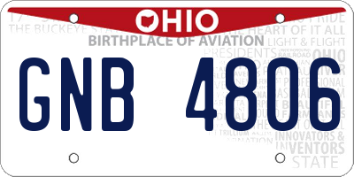 OH license plate GNB4806