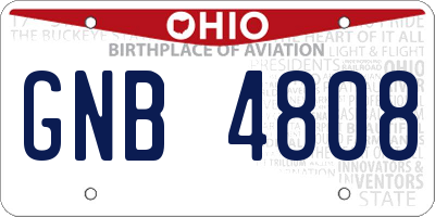 OH license plate GNB4808
