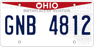 OH license plate GNB4812