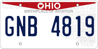 OH license plate GNB4819