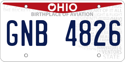 OH license plate GNB4826