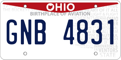 OH license plate GNB4831