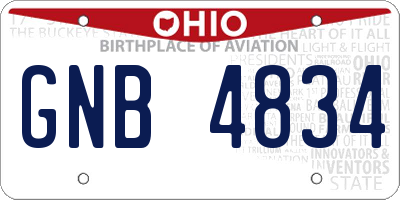 OH license plate GNB4834
