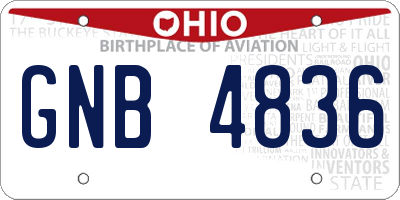 OH license plate GNB4836