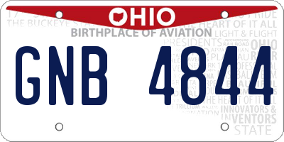 OH license plate GNB4844