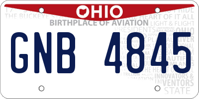 OH license plate GNB4845
