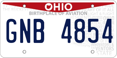OH license plate GNB4854