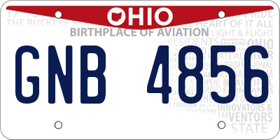 OH license plate GNB4856
