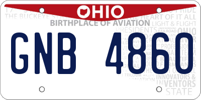 OH license plate GNB4860