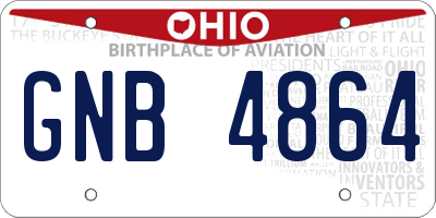 OH license plate GNB4864