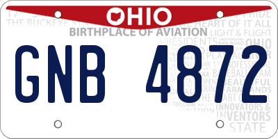 OH license plate GNB4872