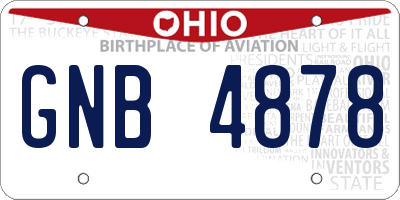 OH license plate GNB4878