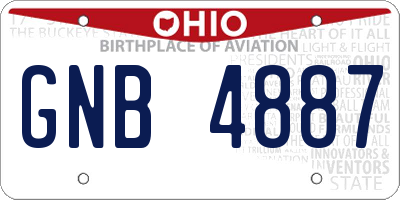 OH license plate GNB4887
