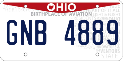 OH license plate GNB4889