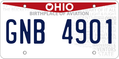 OH license plate GNB4901