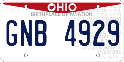 OH license plate GNB4929