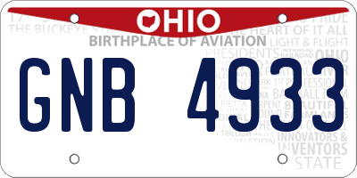 OH license plate GNB4933