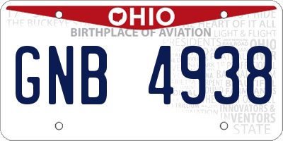 OH license plate GNB4938
