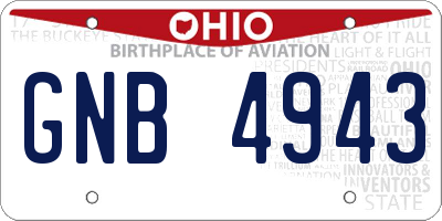 OH license plate GNB4943