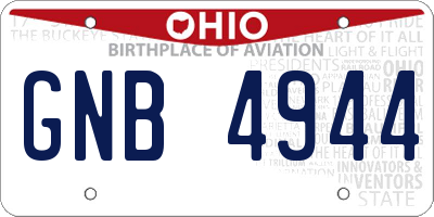 OH license plate GNB4944