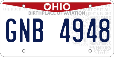 OH license plate GNB4948