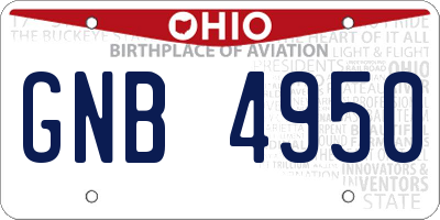 OH license plate GNB4950