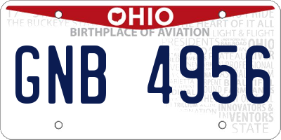 OH license plate GNB4956