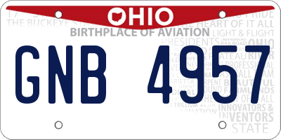 OH license plate GNB4957