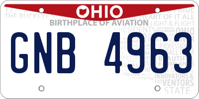 OH license plate GNB4963