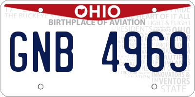 OH license plate GNB4969