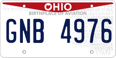 OH license plate GNB4976