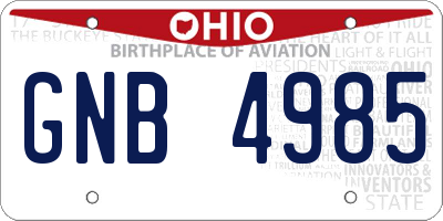 OH license plate GNB4985