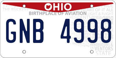 OH license plate GNB4998