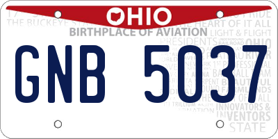 OH license plate GNB5037