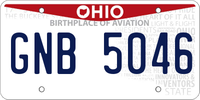 OH license plate GNB5046