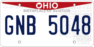 OH license plate GNB5048