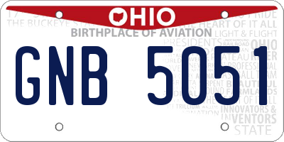 OH license plate GNB5051