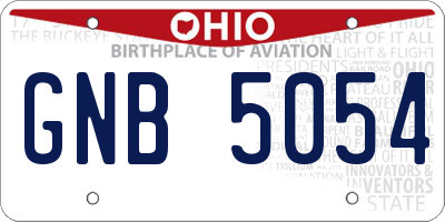 OH license plate GNB5054
