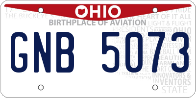 OH license plate GNB5073