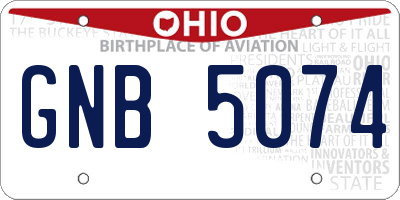 OH license plate GNB5074